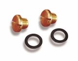 Holley Fuel Bowl Plugs 26-85 Plug Fittings, Bowl, 5/16 in.-24, Male Thread, Slotted, Brass, Natural, Pair thumbnail 4