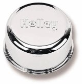 Holley Valve Cover Breather Caps 241-209 Breathers, Cover, Push-in, 1.250 in. OD Tube, Round, Steel, Chrome Plated, Logo, Universal, Each thumbnail 2