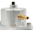Holley Dominator Billet Fuel Pressure Regulators 12-848 Regulators, Billet, 15-65 psi, Inline, Return Style, -10 AN Inlet and Outlet, -8 AN Return, Black Finish, Bracket, Each thumbnail 2