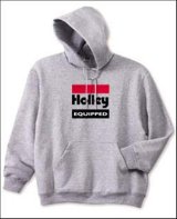 Holley Equipped Logo Hooded Sweatshirt 10023-XXXLHOL Sweatshirts, Logo, Hooded, Pullover, Long Sleeve, Cotton, Gray, Men's, 3X-Large, Each thumbnail 2