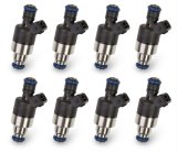 Holley Fuel Injectors 522-168 Injectors, 160 lbs/hr., Tri-cone Spray, Bosch Plug, EV1 Body, 12V Saturated Circuit, 2.85 in. Seat Height, Low Impedance, 2.0 ohms, 8-pieces, Set thumbnail 1