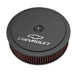 Holley GM Muscle Series Air Cleaners 120-220 Cleaners, Series, 14 in. Round, 1 in. Drop, Chevy Logo, Aluminum, Black Finish, 3 in. Filter, Red, Cotton Gauze, Chrome Wing nut, Kit thumbnail 3