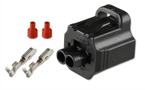 Holley Wiring Harness Connectors 570-238 Weatherproof Connectors, EFI, Ford Modular/Coyote, Idle Air Control Connector, SSC, 2-pin, Female, Black Plastic, with Pins, Seals, TPA, Each