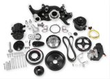 Holley Mid-Mount Complete Accessory Systems 20-180BK Drive Systems, LS Mid-Mount, Serpentine Style, Alternator, Water Pump, Power Steering, A/C, Hardware, Black Finish, Chevy, 4.8-7.0L, Kit thumbnail 2
