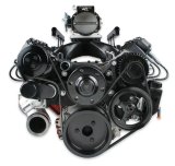 Holley Mid-Mount Complete Accessory Systems 20-180BK Drive Systems, LS Mid-Mount, Serpentine Style, Alternator, Water Pump, Power Steering, A/C, Hardware, Black Finish, Chevy, 4.8-7.0L, Kit thumbnail 4