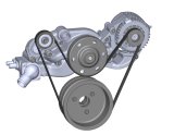 Holley Mid-Mount Complete Accessory Systems 20-182 Drive Systems, LS Mid-mount, Serpentine, Alternator, Water Pump, Clockwise, Tensioner, SFI Damper, Natrual Finish, Chevy, 4.8-7.0L, Kit thumbnail 2