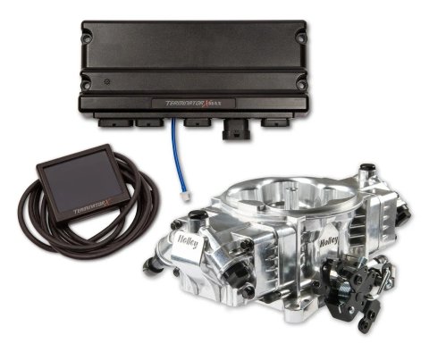 Holley Terminator X Max Stealth 4150 EFI Fuel Injection Systems 550-1011 Systems, Max, EFI, Four Injector, Throttle Body, Speed Density, Aluminum, Shiny, Tunable, Trans Control, Kit thumbnail 2