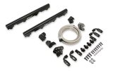 Holley EFI Fuel Rails 534-245 Rails, EFI, Billet Aluminum, Black Anodized, 3/4 in.-16, O-ring Inlet, Fittings, Hardware Included, Chevy, LS, 4.8-6.2L,Kit thumbnail 5