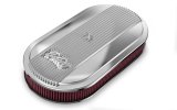 Holley Vintage Series Air Cleaner Assemblies 120-401 Cleaners, Series, 17 in. x 9 in., 5.125 in. Single Carburetor Neck, Finned Top, Cotton Gauze Filter, Cast Aluminum, Polished, Each thumbnail 3