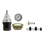 Holley EFI Billet Bypass Fuel Pressure Regulator KIts 12-895KIT Regulators, Boost Adjustable, 15-90 psi, Inline, -8AN Inlet, Outlets, Return Style, Aluminum, Black/Clear Anodized, Universal, Kit thumbnail 2