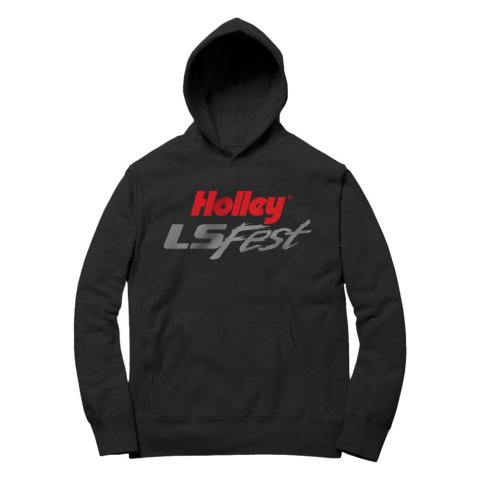 Holley LS Fest Hoodies 10295-3XHOL Sweatshirts, Fest, Hoodie, Dark Gray/Red Logo, Front Graphic, Pullover, Front Pouch, Long Sleeve, Black, 3X-Large, Each