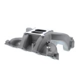 Holley LS Mid-Rise Carbureted Intake Manifolds 300-130 Manifolds, Mid-Rise, Standard Deck, Single Carburetor, Dual Plane, 1,500-6,500 RPM Range, Aluminum, Satin Finish, Chevy, 4.8-6.0L, Each thumbnail 2