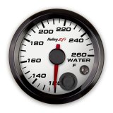 Holley EFI Analog Display Gauges 553-128W Gauges, EFI, Coolant Temp, 120-260 psi, Analog, Electric Sending Unit, 2 1/16 in. Diameter, Full Sweep, Lighted, White Face, Red Needle, Each thumbnail 1