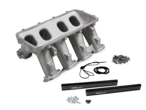 Holley EFI LT1 Gen V Hi-Ram Intake Manifolds 300-236 Manifolds, LT1, V, Hi-Ram, Multi-port, Base Only, 3,500-8,000 RPM Range, Standard Deck, Aluminum, Satin Finish, Chevy, 6.2L, Each