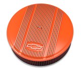 Holley Vintage Series Air Cleaner Assemblies 120-176 Cleaners, Vintage, Die Cast Aluminum, Orange Powdercoated, 14 in. Diameter, Bowtie Logo, Each thumbnail 1