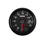 Holley Analog Standalone Gauges 26-603 Gauge, Standalone, Voltmeter, 0-18 V, 2 1/16 in. Diameter, Analog, Full Sweep, Illuminated, for Electrical Sending Unit, Black Face, Kit thumbnail 1