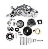 Holley Mid-Mount Complete Accessory Systems 20-202P Drive Systems, LT Mid-Mount, Serpentine, Alternator, Water Pump, Pulleys, 6-groove, SFI Damper, Polished Finish, Chevy, 6.2L, Kit thumbnail 1