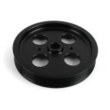 Holley Power Steering Pulleys 97-383 Pulleys, Replacement, Aluminum, Black, Serpentine, 6-rib, Overdrive, Press Fit, GM Type 2 Pump, Chrysler, Dodge, Jeep, 5.7-6.4L, Each thumbnail 2