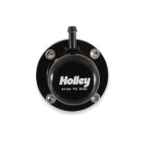 Holley EFI Fuel Pulse Dampers 12-1004 System Dampers, Billet Aluminum, Black Anodized, 40-100 psi, -6 AN Male Threads Inlet/Outlet, Extended Range, Each thumbnail 1