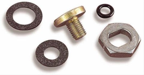 Holley Needle and Seat Hardware Kits 34-7 Carburetor Kits, Adjusting Hardware, Seat, External Adjustable, Brass Screw, Nut, Washers, Gold Finish, Kit