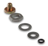 Holley Needle and Seat Hardware Kits 34-7 Carburetor Kits, Adjusting Hardware, Seat, External Adjustable, Brass Screw, Nut, Washers, Gold Finish, Kit thumbnail 3
