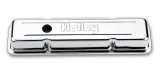 Holley Chrome Valve Covers 241-80 Covers, Chrome, Perimeter Bolt, Logo, Steel, Plated, Baffled, Chevy, Gen I, 283ci, 302ci, 305ci, 307ci, 327ci, 350ci, 400ci, Pair thumbnail 2
