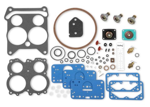 Holley Remanufactured Carburetor Renew Kits 37-605 Rebuid Kits, Fast Kit, Performance Tuning, Rebuild, Model 4165, Gaskets, O-rings, Pump Diaphragm, Needle, Power Valve, Instructions, Kit