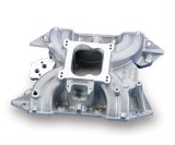 Holley Street Dominator Intake Manifolds 300-14 Manifold, Carbureted, Dominator, Standard Deck, Single Plane, Idle-6,000 rpm Range, Aluminum, Natural, Dual Pattern Flange, Mopar, Each thumbnail 1