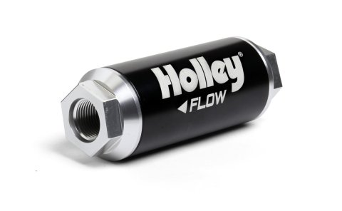 Holley Dominator Billet Fuel Filters 162-572 Filters, Dominator, Filter, Inline, -12 AN Inlet/Outlet, Female Straight, Stainless Element, 100 microns, 260 gph, Black, Gas/E85, Each