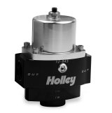 Holley HP Billet Fuel Pressure Regulators 12-843 Regulators, Billet, 4.5-9 psi, No Return, -10 AN Inlet, -8 AN Outlets, Aluminum, Black/Clear Anodized, Each thumbnail 3