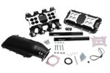 Holley EFI LS Mid-Rise Intake Manifolds 300-126BK Manifolds, EFI, Mid-Rise, Cathedral Port Head, Multi-port, 92mm Bore, Standard Deck, Aluminum, Black Finish, Chevy, 4.8-6.0L, Each thumbnail 1