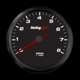 Holley EFI Tachometer Gauges 553-146 Gauges, EFI, Tachometer, 0-8,000 rpm, Analog, Electric Sending Unit, 3 3/8 in. Diameter, Full Sweep, Lighted, Black Face, Red Needle, Each thumbnail 1