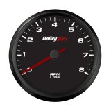 Holley EFI Tachometer Gauges 553-146 Gauges, EFI, Tachometer, 0-8,000 rpm, Analog, Electric Sending Unit, 3 3/8 in. Diameter, Full Sweep, Lighted, Black Face, Red Needle, Each thumbnail 4