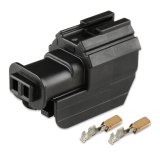 Holley Wiring Harness Connectors 570-227 Weatherproof Connectors, EFI, Hemi, Air Temperature Sensor Connector, Main Harness, Molex 2-pin, Female, Black Plastic, Pins, Seals, TPA, Each thumbnail 2