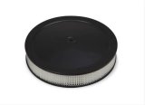 Holley 4500 Drop Base Air Cleaner Assemblies 120-4635 Cleaners, 16 in. Round, 7.50 in. Horn, Dropped Base, Steel, Black Satin, Paper Filter, White, 3 in. Tall, fits Model 4500, Each thumbnail 1