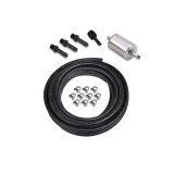 Holley EFI Fuel System Plumbing Kits 526-9 Kits, EFI, Plumbing, Black Hose, Rubber, 3/8 in.ID, 20 ft. Long, Clamps, Fittings, Black Anodized, Kit thumbnail 2