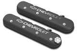 Holley Aluminum LS Valve Covers 241-402 Covers, LS, Centerbolt, Tall, Chevrolet Logo, Cast Aluminum, Black Satin, Baffled, Chevy, LS, 4.3L, 5.3L, 5.7L, 6.0L, 6.2L, 7.0L, Pair thumbnail 3