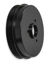 Holley Replacement Crankshaft Pulleys 97-159 Pulleys, Holley, Replacement, LS Serpentine, 3-bolt, 6-groove, Steel, Black, for Mid-Mount Accessory Drive, Chevy, 5.7-6.2L, Each thumbnail 2