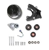 Holley LS Engine Swap Accessory Drive Systems 20-140BK Systems, Swap, Serpentine, Black Air Conditioning Pulley, Compressor, Tensioner, Chevrolet, Small Block LS, Kit thumbnail 1