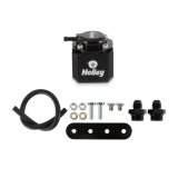 Holley EFI Fuel Pulse Dampers 12-1007 System Dampers, Billet Aluminum, Black Anodized, 40-70 psi, -8 AN Female Threads Inlet/Outlet, Standard Range, Each thumbnail 1