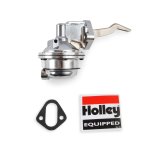 Holley Mechanical Fuel Pumps 12-390-11 Pumps, Street Performance, Mechanical, Aluminum, Silver, 110 gph, 6.5-8 psi, 1/4 in.-NPT, Inlet and Outlet, Gaskets, Ford, 332-428ci, Each thumbnail 1