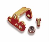 Holley Transmission Kickdown Lever Extensions 20-35 Throttle Cable Brackets, Holley, Carburetor. Kickdown, Throttle Linkage, Steel, Gold Finish, for Model 4165, 4175 Series, Each thumbnail 1