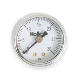 Holley Analog Fuel Pressure Gauges 26-502 Gauge, Pressure, 0-30 psi, 1 1/2 in. Diameter, Analog, Full Sweep, for Mechanical Sending Unit, White Face, Each thumbnail 2