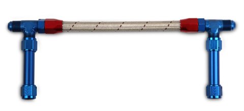 Holley Fuel Lines 34-49 Lines, Braided Flex, Steel, Aluminum Red/Blue Fittings, -8 AN Male, -8 AN Female, Ultra 4500HP, Kit