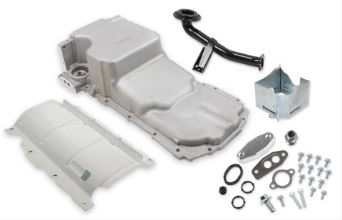 Holley GM Gen V LT Retrofit Oil Pans 302-22 Pan, Engine Swap, Aluminum, Natural, 6.1 Quarts, Retrofit, Drag Race, Chevy, 6.2L, LT1, Each