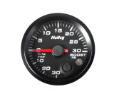 Holley Analog Standalone Gauges 26-606 Gauge, Standalone, Boost/Vacuum, 30 in. Hg/30 psi, 2 1/16 in. Diameter, Analog, Full Sweep, Illuminated, with Electrical Sending Unit, Black Face, Kit thumbnail 1