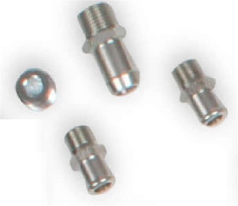 Holley Manifold Plug and Fitting Kits 97-319 Adapters, Holley, Replacement, Plugs Fittings, NPT to BSPT, Straight, Aluminum, Chrome, for 20-242 20-242BK Manifolds, Kit
