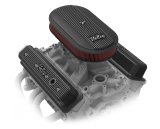 Holley Vintage Series Air Cleaner Assemblies 120-402 Cleaners, Series, 17 in. x 9 in., 5.125 in. Single Carburetor Neck, Machined Finned Top, Cotton Gauze Filter, Aluminum, Satin Black, Each thumbnail 1