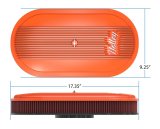 Holley Vintage Series Air Cleaner Assemblies 120-403 Cleaners, Series, 17 in. x 9 in., 5.125 in. Single Carburetor Neck, Machined Fin Top, Cotton Gauze Filter, Aluminum, Factory Orange, Each thumbnail 2