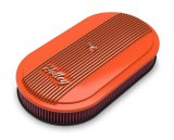 Holley Vintage Series Air Cleaner Assemblies 120-403 Cleaners, Series, 17 in. x 9 in., 5.125 in. Single Carburetor Neck, Machined Fin Top, Cotton Gauze Filter, Aluminum, Factory Orange, Each thumbnail 5